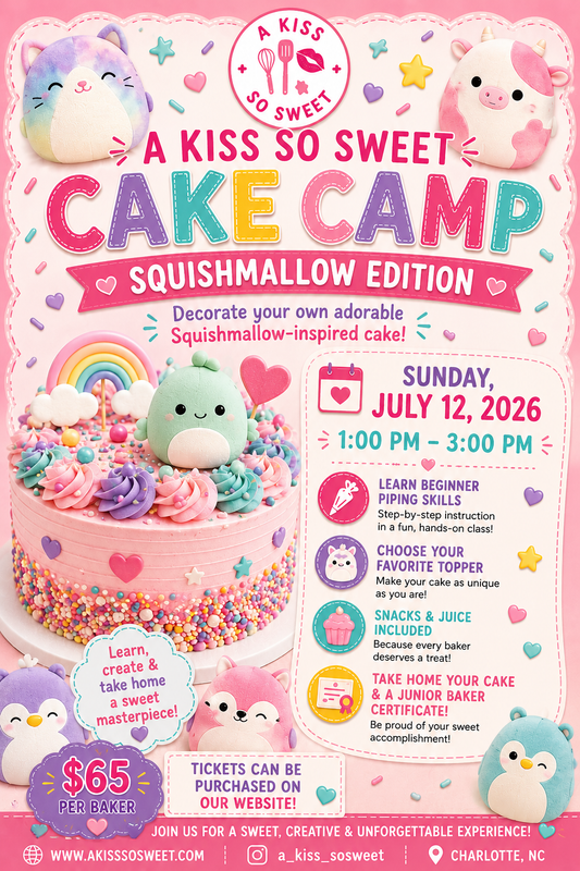 A Kiss So Sweet Cake Camp – Squishmallow Edition